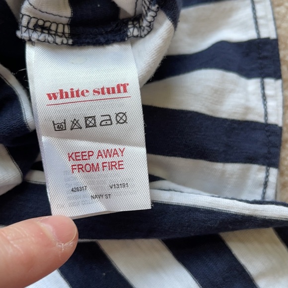 NWOT White Stuff Navy & White Striped T-shirt - Picture 5 of 5